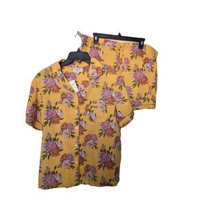 NWT Mahogany Women's  Pajama Set Cruise Resort Tropical Vibe 100% Cotton Size XL